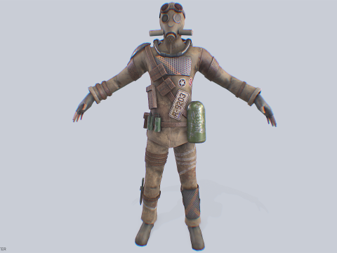 Post apocalypse character 3Dモデル