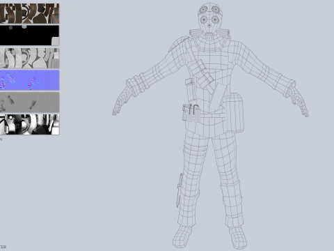 Post apocalypse character collection 3Dモデル
