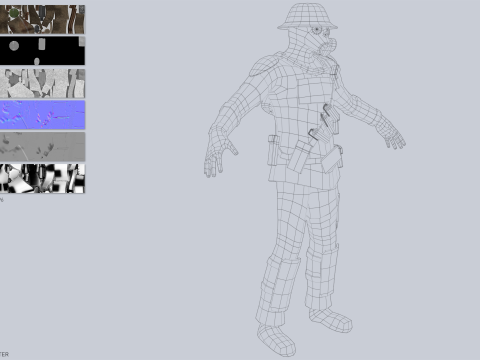 Post apocalypse character collection 3Dモデル