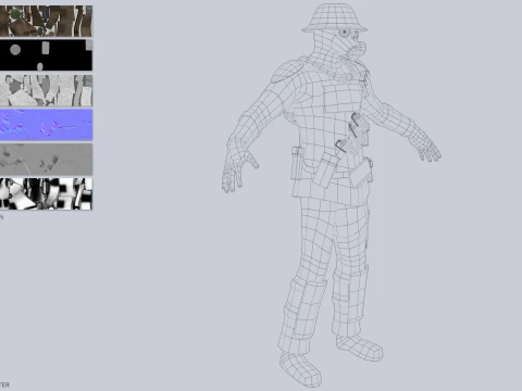 Karakterverzameling na de Apocalyps 3D Model