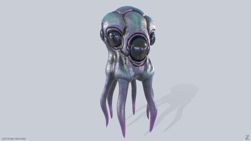 Levitating creature 3D 모델 .c4d .max .obj .3ds .fbx .stl .blend 