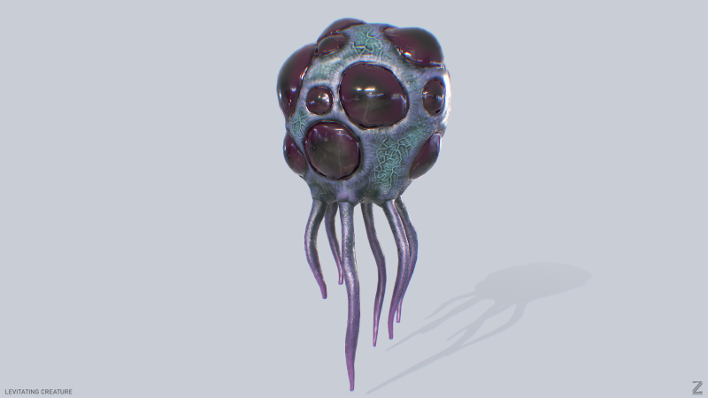 Levitating creature 3D Модель .c4d .max .obj .3ds .fbx .stl .blend 