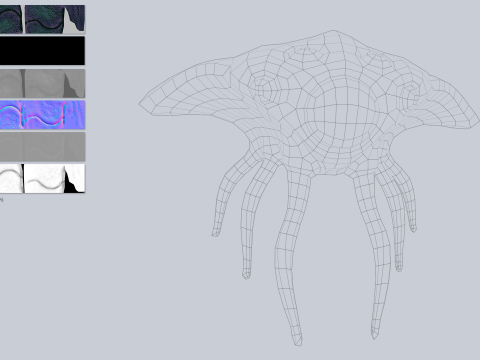 Levitating creature collection 3D 模型