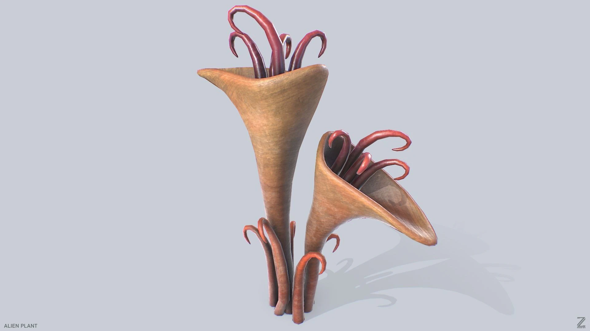 Alien plant 3D Model .c4d .max .obj .3ds .fbx .stl .blend 
