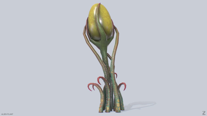 Alien plant 3D Модель .c4d .max .obj .3ds .fbx .stl .blend 
