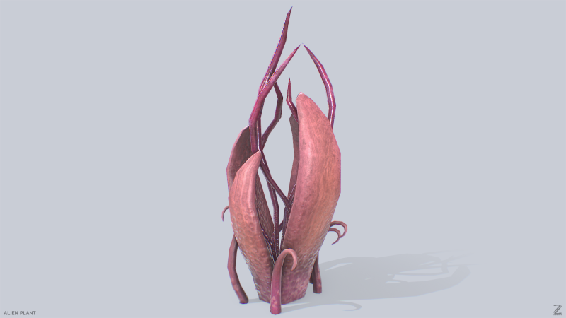 Alien plant 3D Model .c4d .max .obj .3ds .fbx .stl .blend 