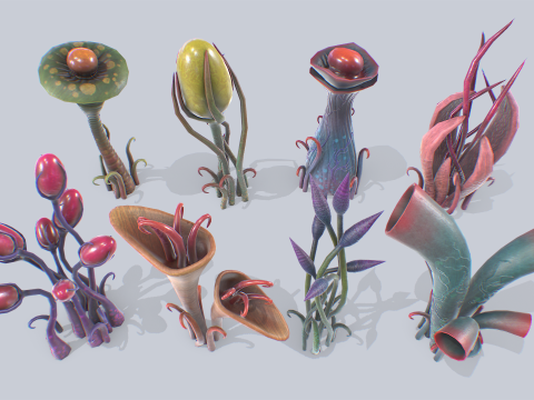 Alien plant collection 3D मॉडल