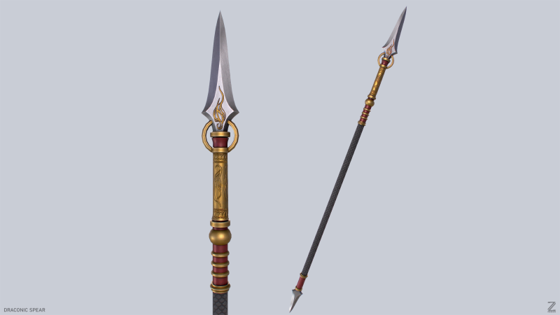 Draconic spear Model 3D .c4d .max .obj .3ds .fbx .stl .blend 