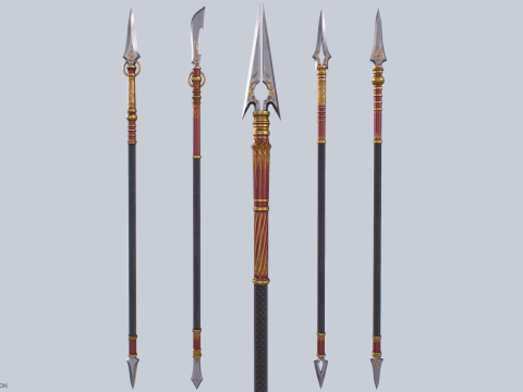 Draconic spear collection 3D Model