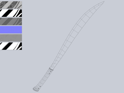 Damascus bolo 3D 모델