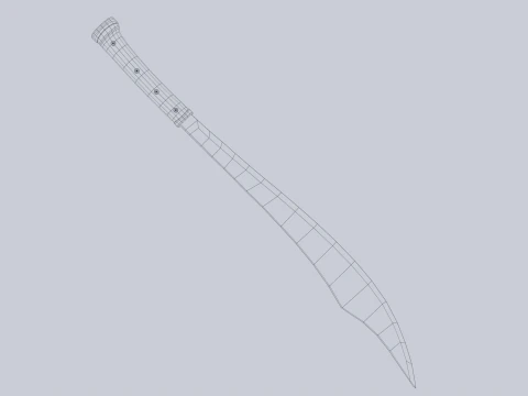 Old rusty bolo 3D Model
