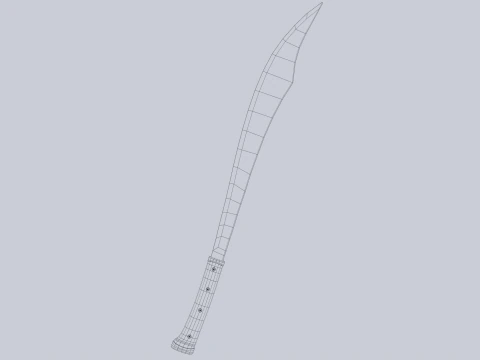Old rusty bolo 3D Model
