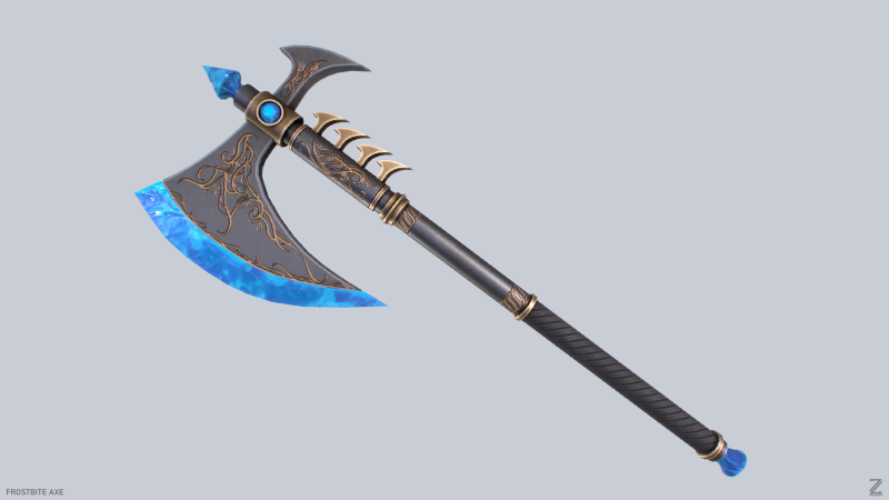 Frostbite axe 3D Model .c4d .max .obj .3ds .fbx .stl .blend 