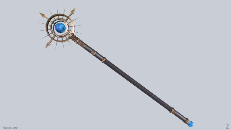 Frostbite staff 3D Модель .c4d .max .obj .3ds .fbx .stl .blend 
