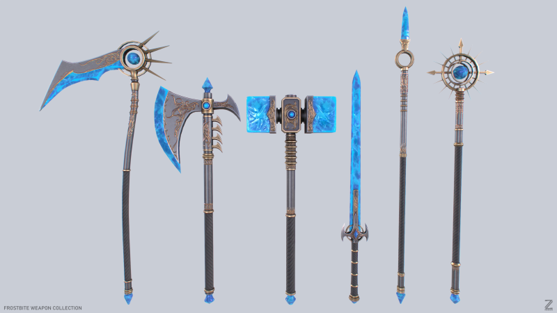 Frostbite weapon collection Modelo 3D .c4d .max .obj .3ds .fbx .stl .blend 