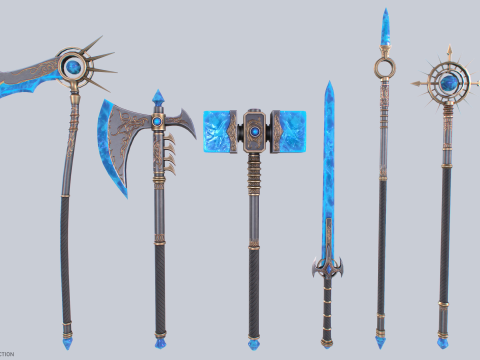Frostbite weapon collection Modelo 3D