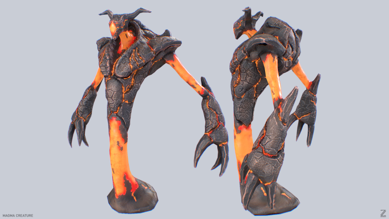 Magma creature 3D Model .c4d .max .obj .3ds .fbx .stl .blend 