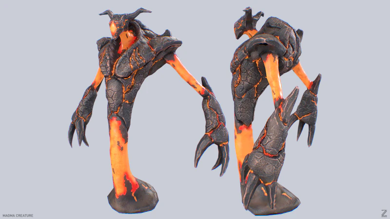 Magma creature 3D Model .c4d .max .obj .3ds .fbx .stl .blend