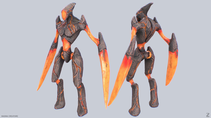Magma creature 3D Model .c4d .max .obj .3ds .fbx .stl .blend 