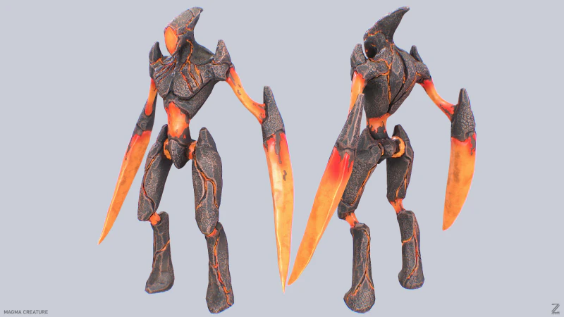 Creatura magmatica Modello 3D .c4d .max .obj .3ds .fbx .stl .blend 