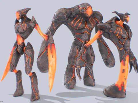 Cole&ccedil;&atilde;o de criaturas de magma Modelo 3D