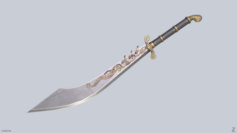 Scimitar 3D Модель .c4d .max .obj .3ds .fbx .stl .blend 