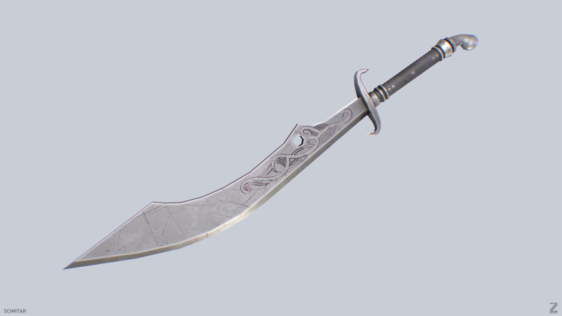 Scimitar 3D Model .c4d .max .obj .3ds .fbx .stl .blend 
