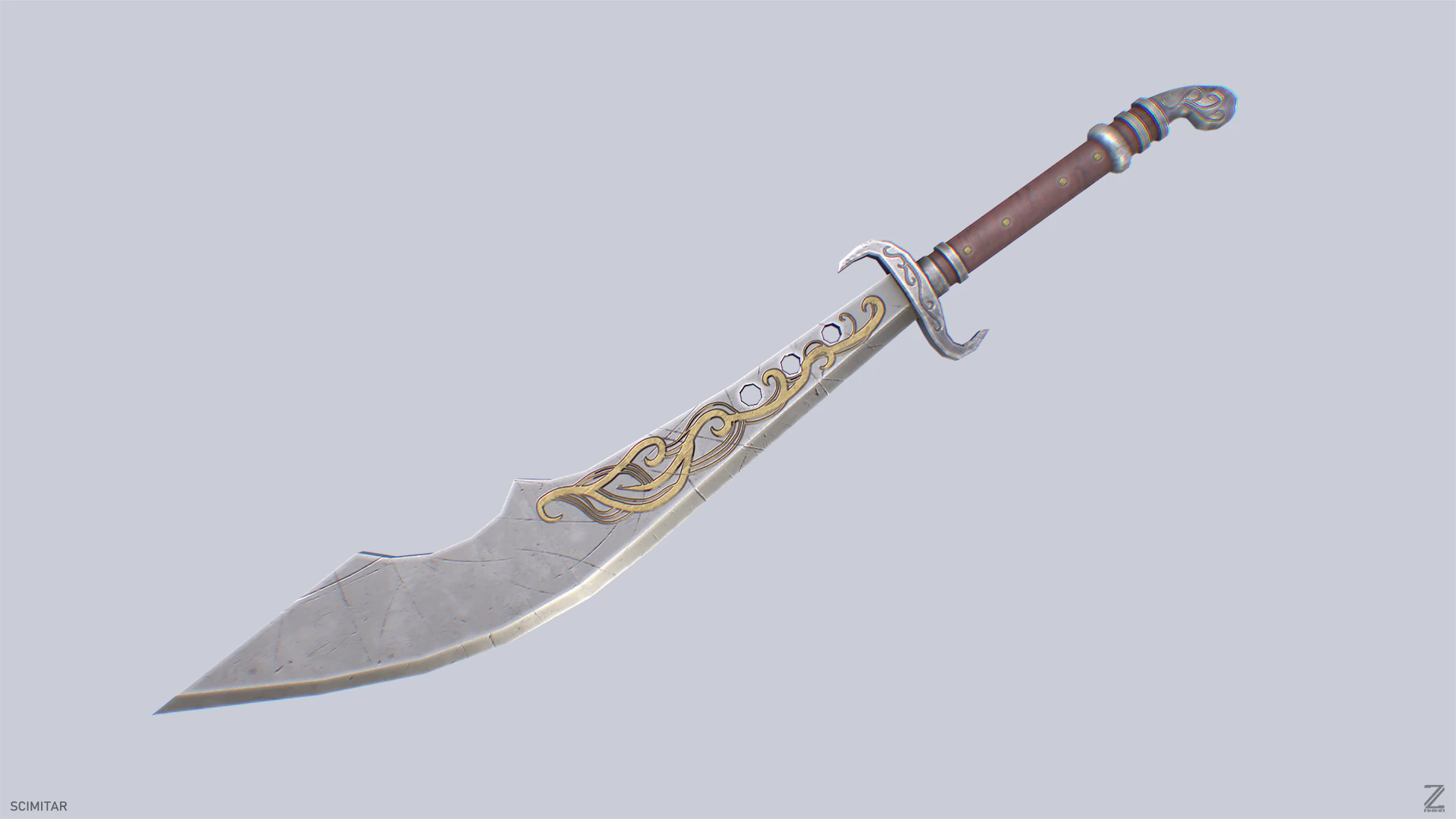 Scimitar 3D Model .c4d .max .obj .3ds .fbx .stl .blend 