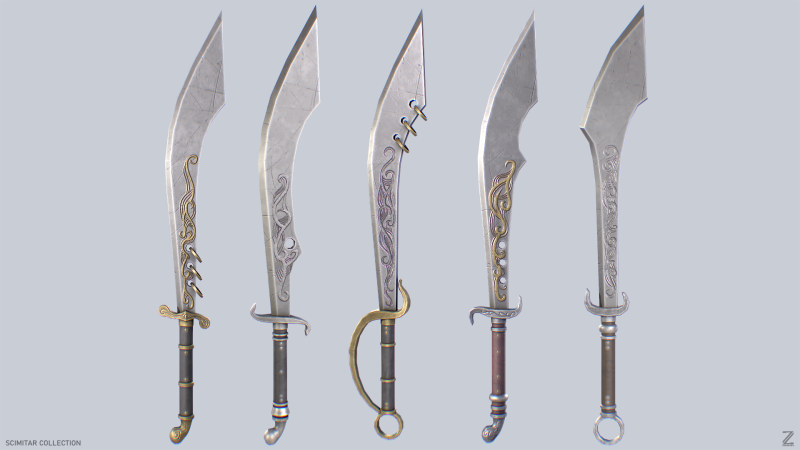 Scimitar collection 3D Модель .c4d .max .obj .3ds .fbx .stl .blend 