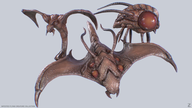 Infested flying creature collection 3D 模型 .c4d .max .obj .3ds .fbx .stl .blend 