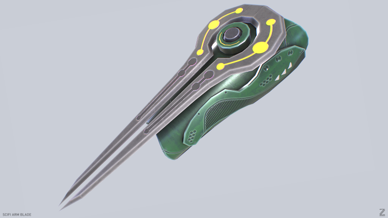 Scifi arm blade 3D 模型 .c4d .max .obj .3ds .fbx .stl .blend 