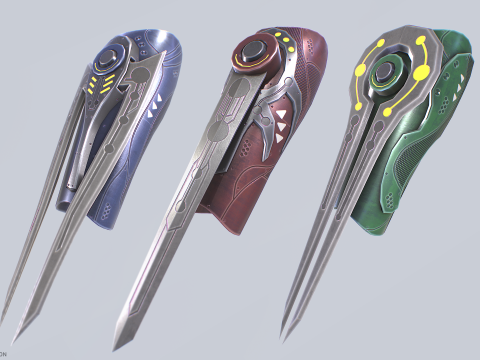 Scifi arm blade collection 3D Model