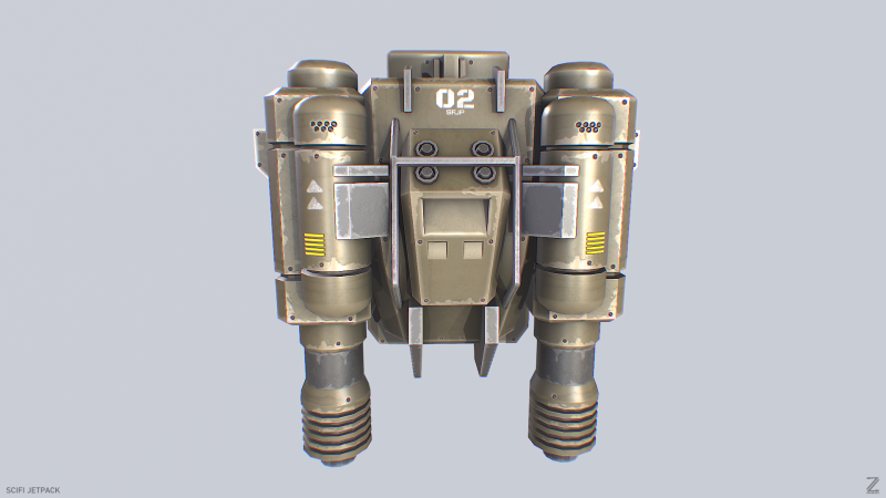 Scifi Jetpack 3D Model .c4d .max .obj .3ds .fbx .stl .blend 