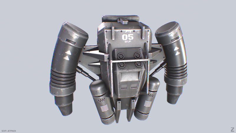 Scifi Jetpack 3D Model .c4d .max .obj .3ds .fbx .stl .blend 