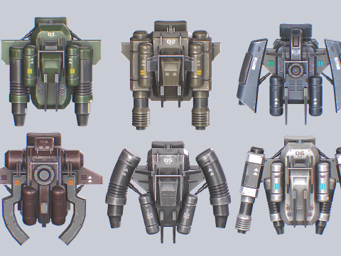 Scifi Jetpack collection Modelo 3D