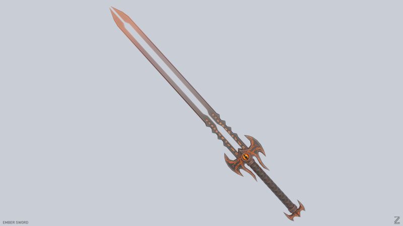 Ember sword Model 3D .c4d .max .obj .3ds .fbx .stl .blend 
