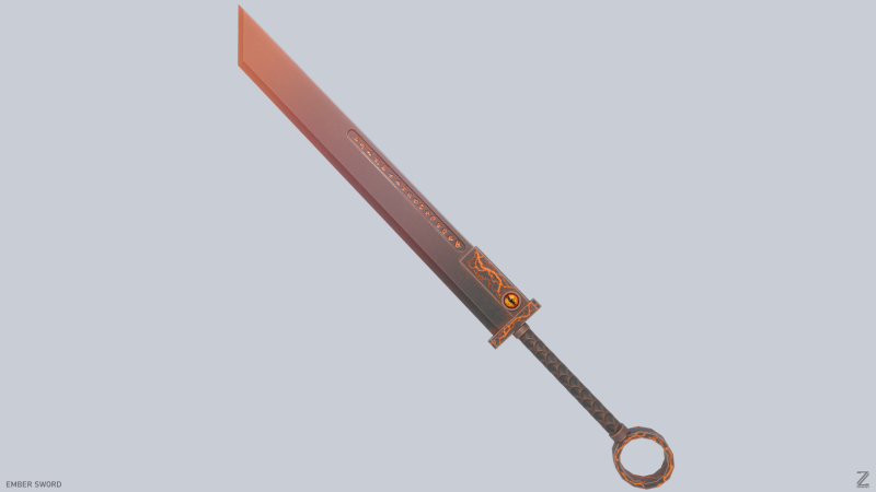 Ember sword Model 3D .c4d .max .obj .3ds .fbx .stl .blend 