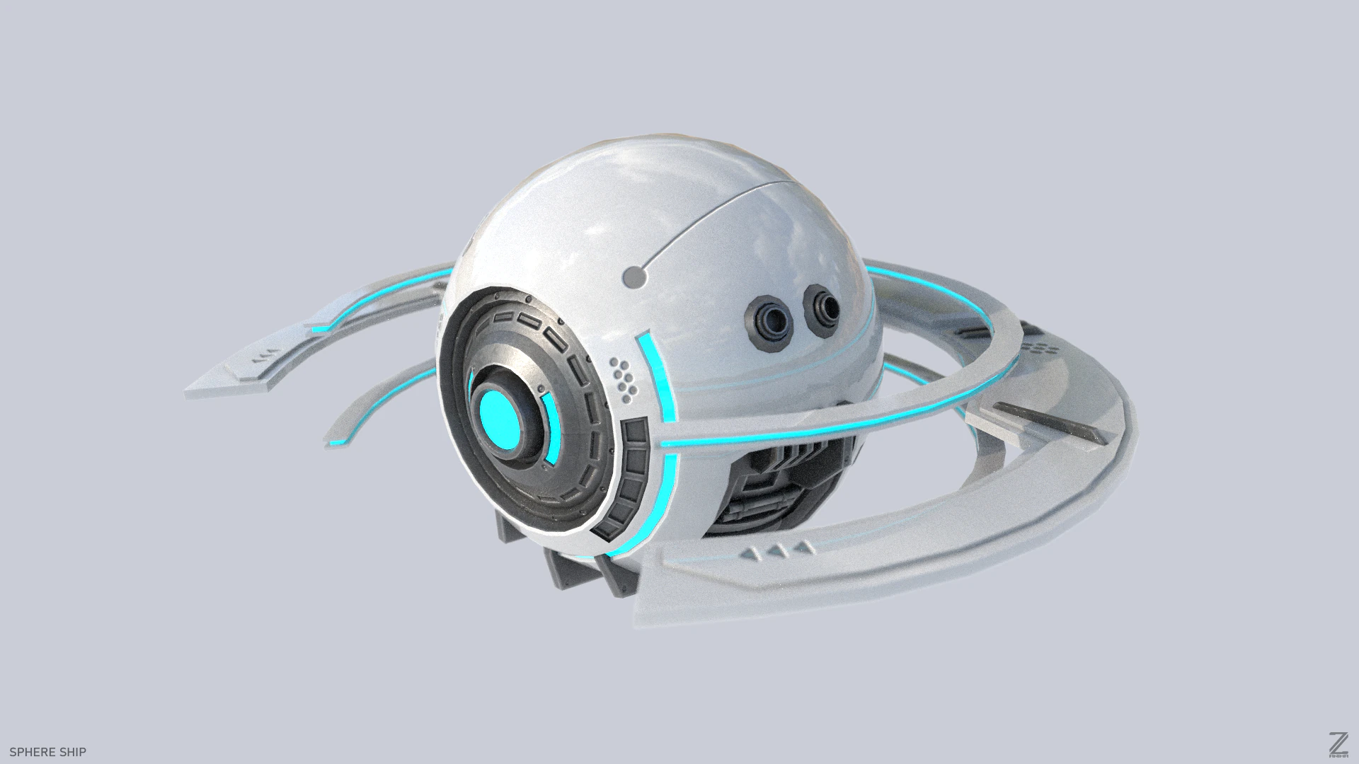 Sphere ship 3D Model .c4d .max .obj .3ds .fbx .stl .blend 