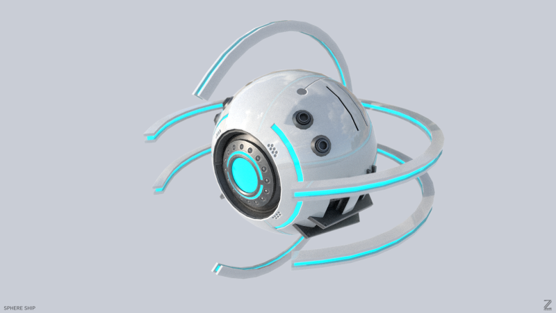 Sphere ship 3D Model .c4d .max .obj .3ds .fbx .stl .blend 