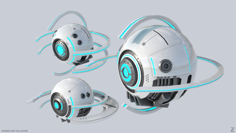 Sphere ship collection Modèle 3D .c4d .max .obj .3ds .fbx .stl .blend 