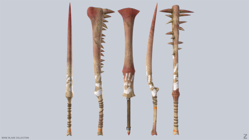 Bone blade collection Modelo 3D .c4d .max .obj .3ds .fbx .stl .blend 