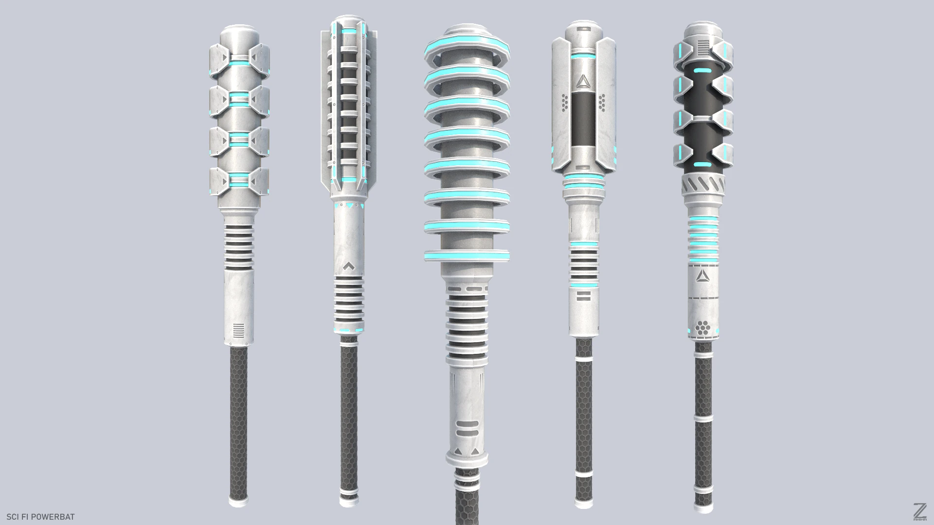 Scifi Powerbat collection 3D Model .c4d .max .obj .3ds .fbx .stl .blend 