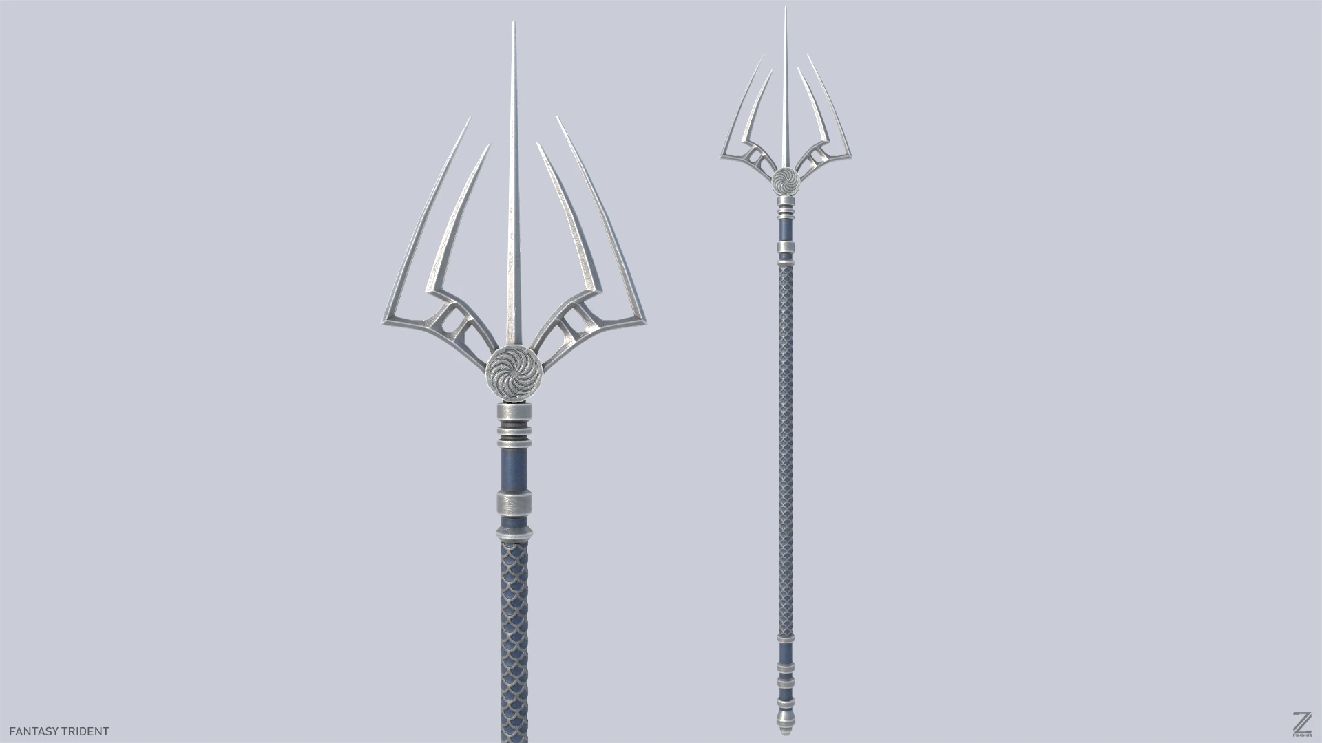 Fantasy trident 3D Model .c4d .max .obj .3ds .fbx .stl .blend 