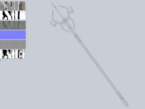 Fantasy trident 3D मॉडल