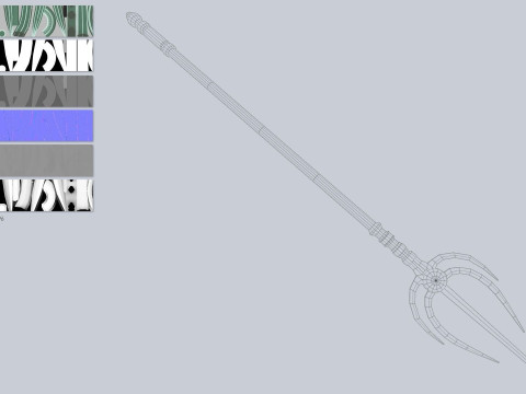Fantasy trident 3D मॉडल