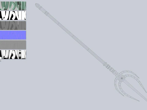 Fantasy-Dreizack 3D Modell