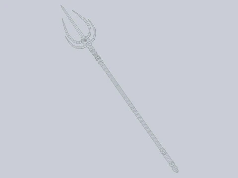 Fantasy-Dreizack 3D Modell