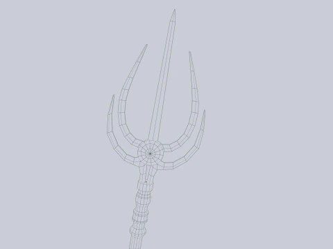 Fantasy-Dreizack 3D Modell