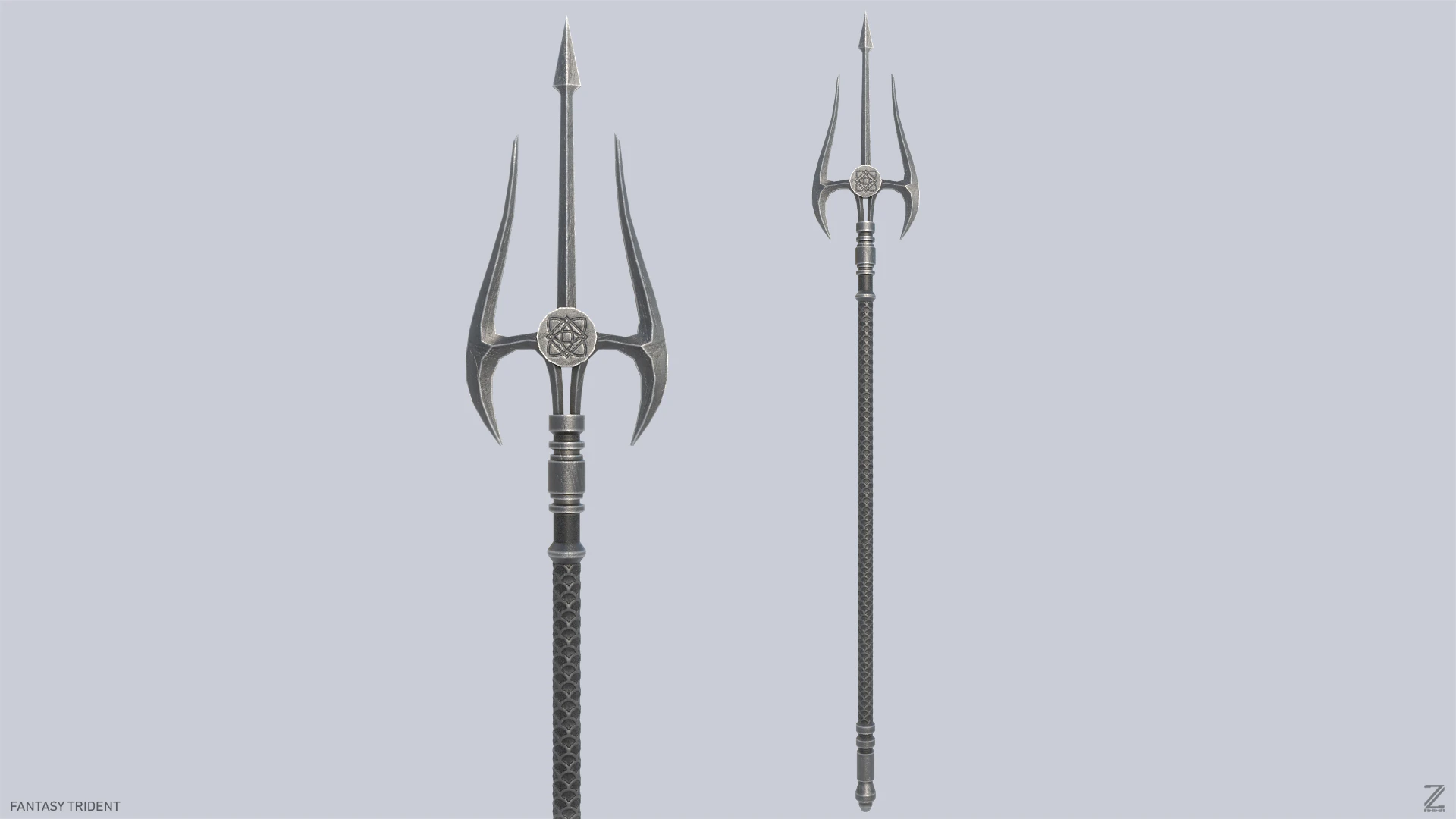 Fantasy trident 3D Model .c4d .max .obj .3ds .fbx .stl .blend