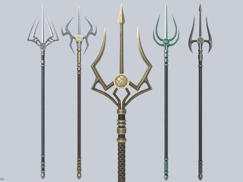 Fantasy trident collection Model 3D